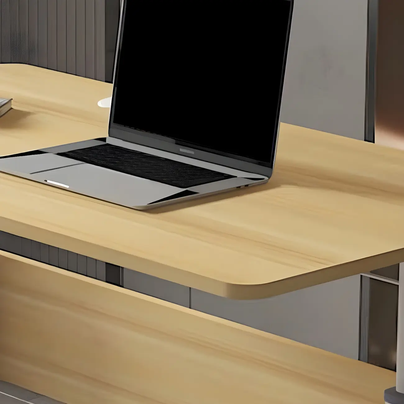 Modern Rectangular T-Shape Adjustable Standing Desk for Office Image - 10 | homeyfad