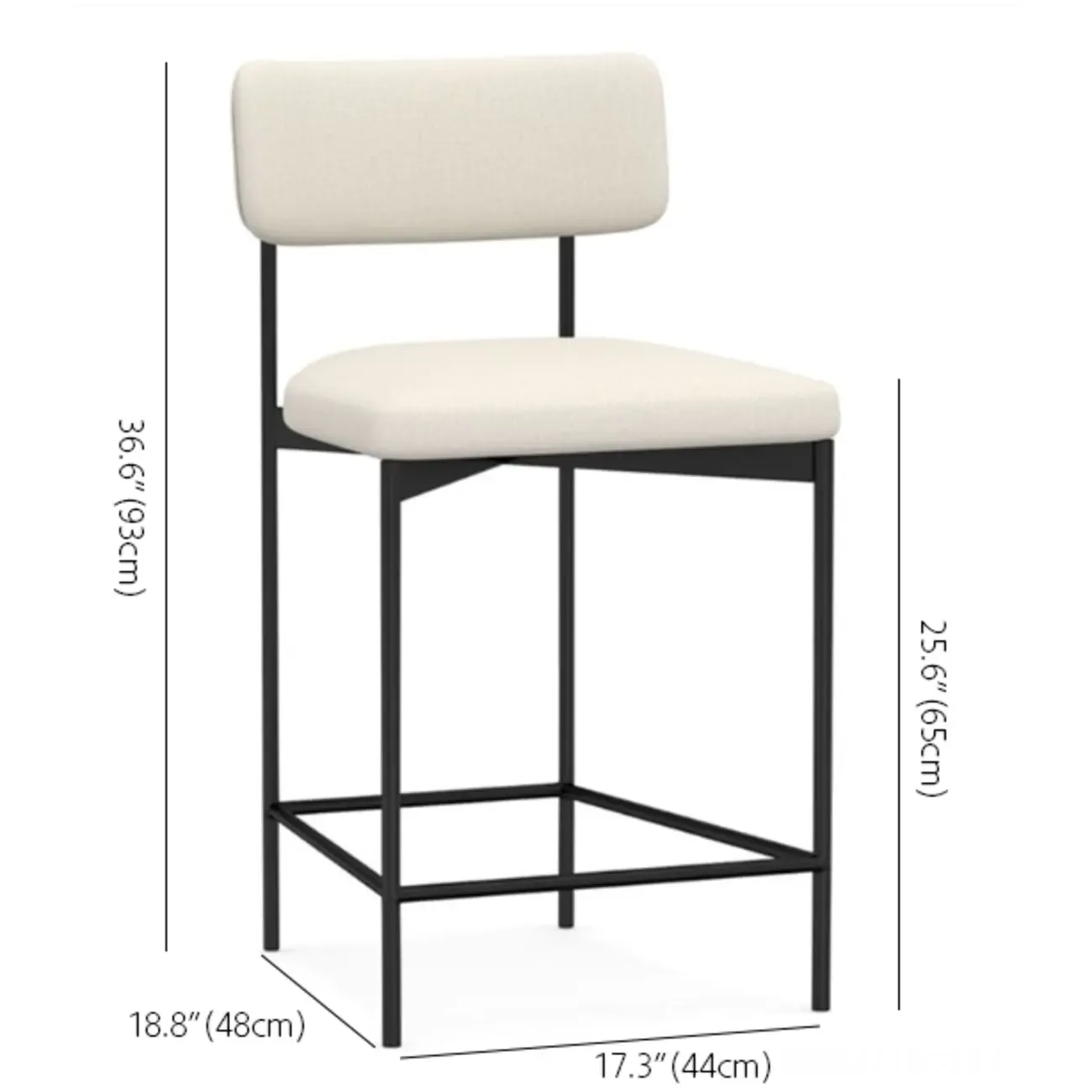 Industrial Pu Leather Low Back Armless Bar Stool Image - 11