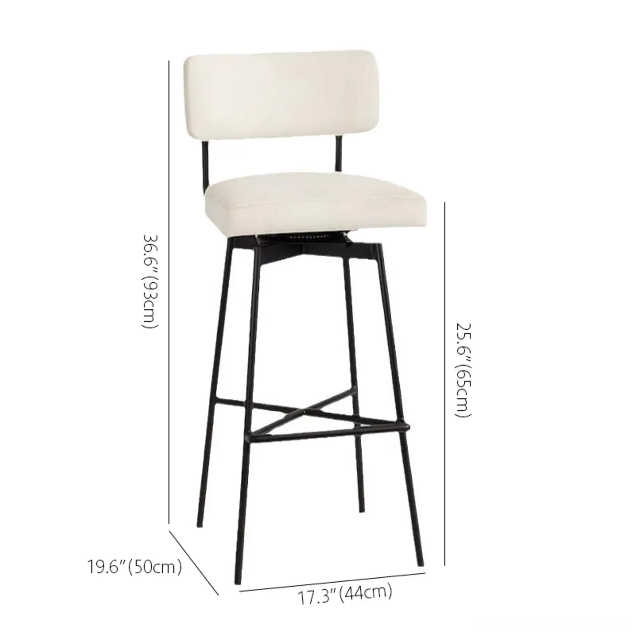 Industrial Pu Leather Low Back Armless Bar Stool Image - 13 | homeyfad