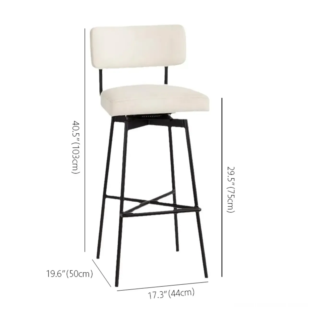 Industrial Pu Leather Low Back Armless Bar Stool Image - 14
