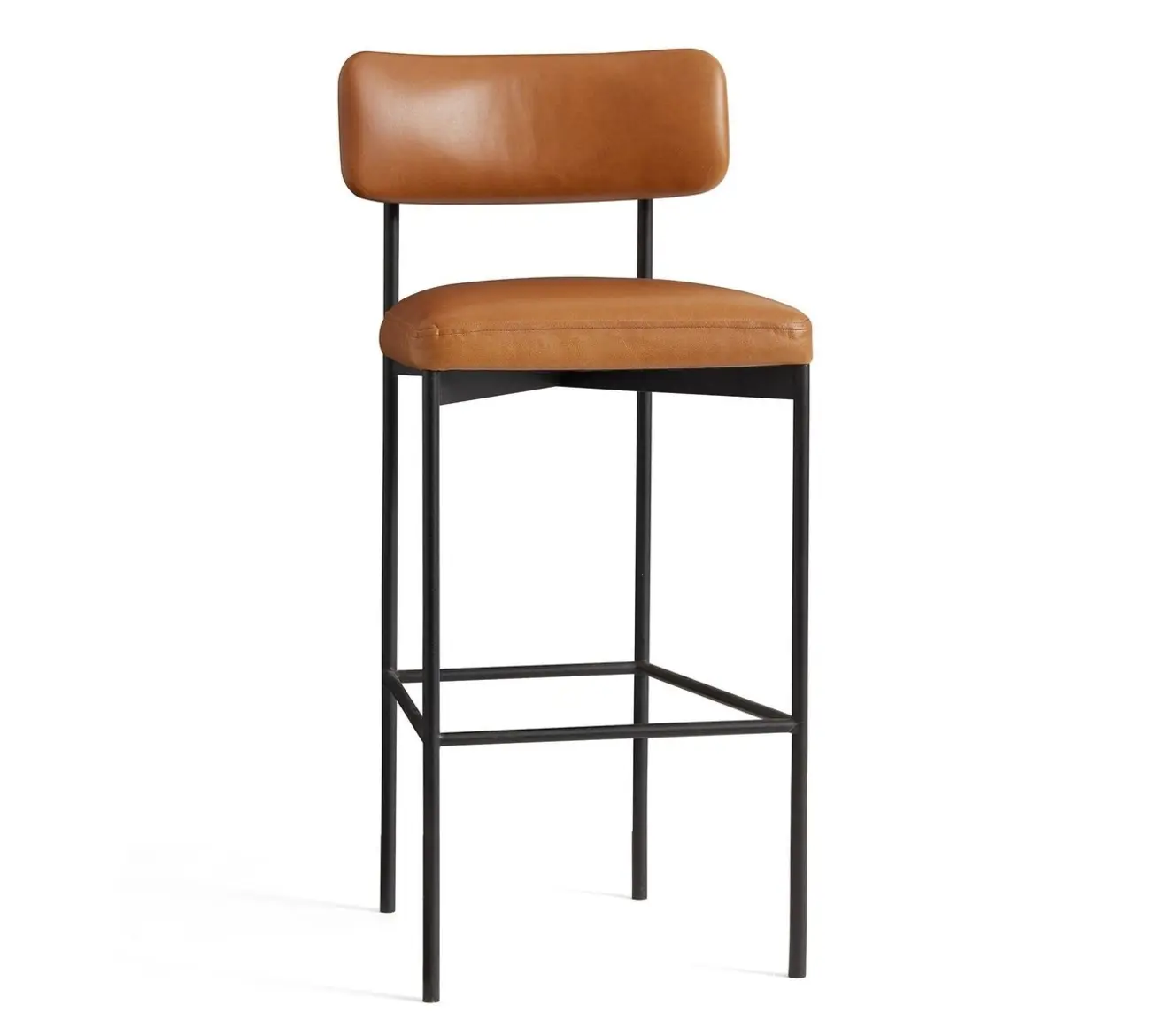 Industrial Pu Leather Low Back Armless Bar Stool Image - 7 | homeyfad