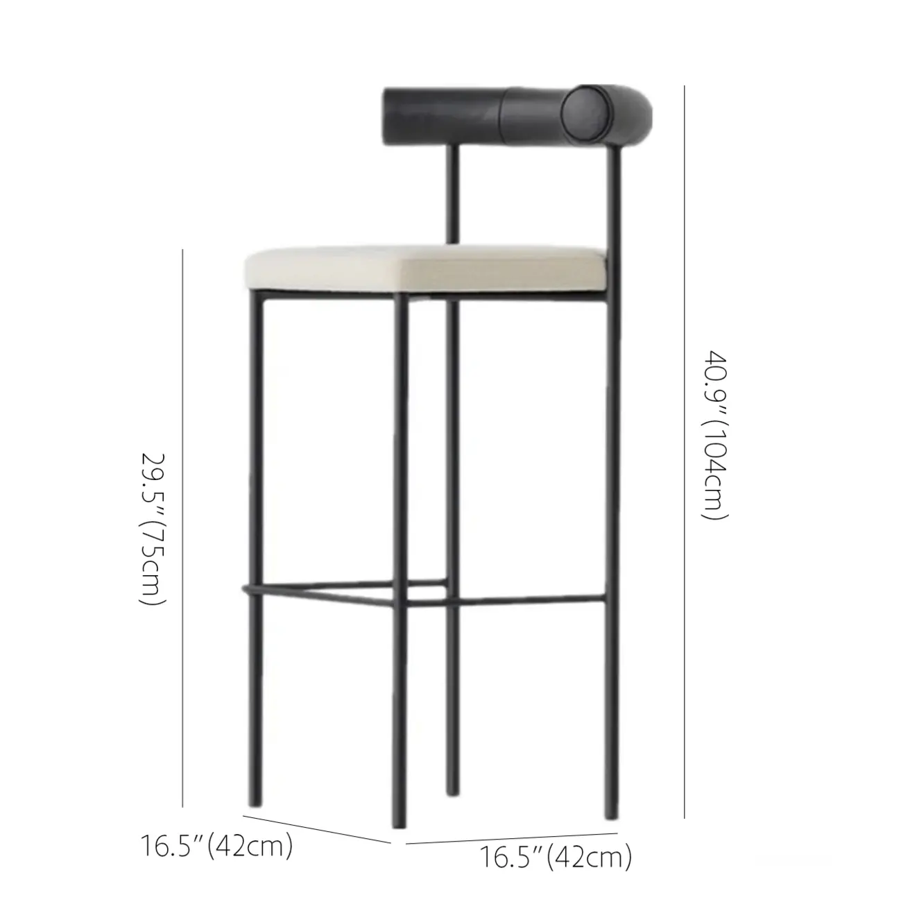 Modern Upholstered Low Back Metal Frame Bar Stools Image - 10 | homeyfad