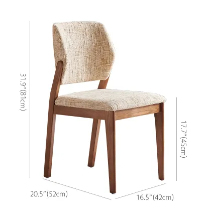 Mid Century Modern Wood Fabric Dining Chair Upholstery #size