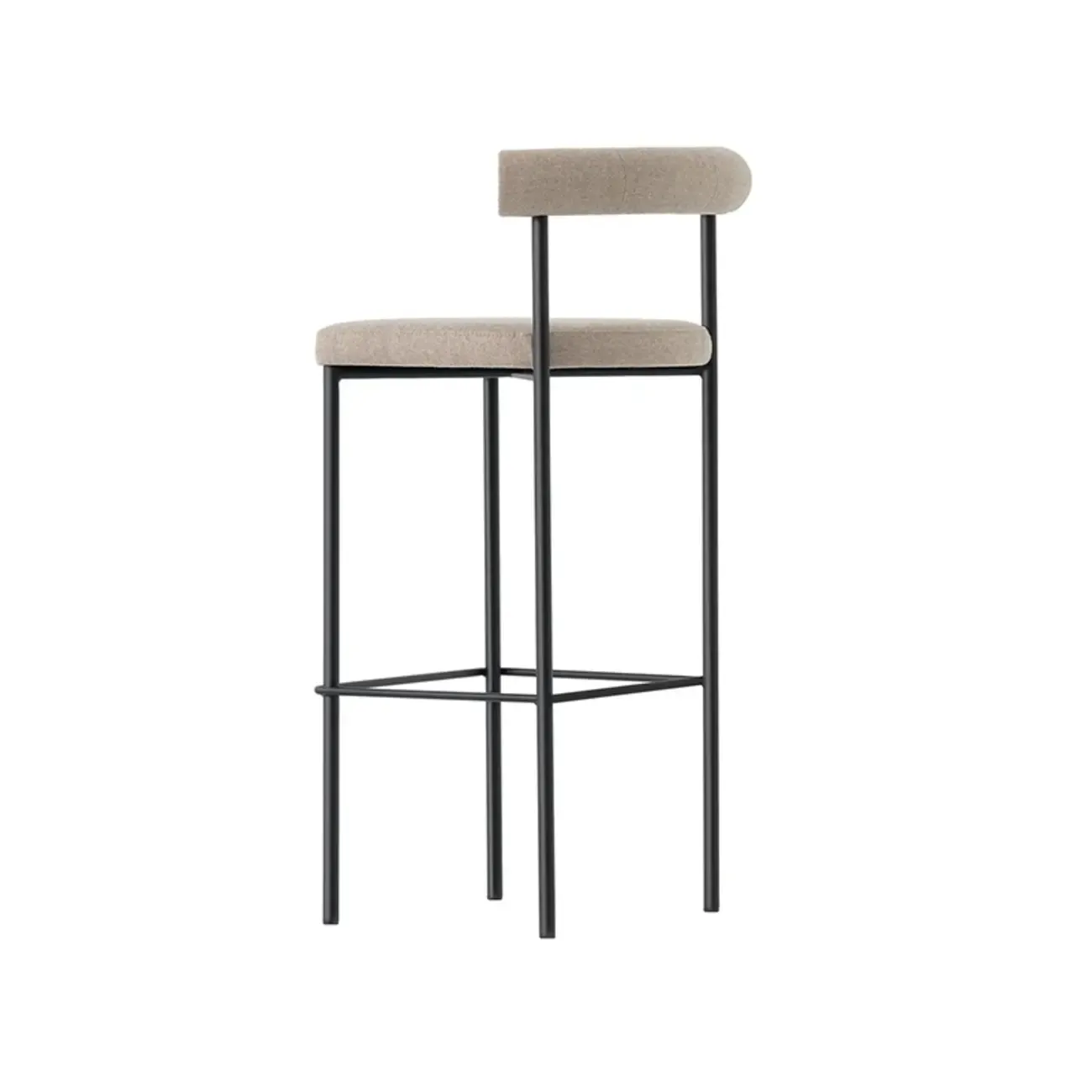 Modern Upholstered Low Back Metal Frame Bar Stools Image - 5
