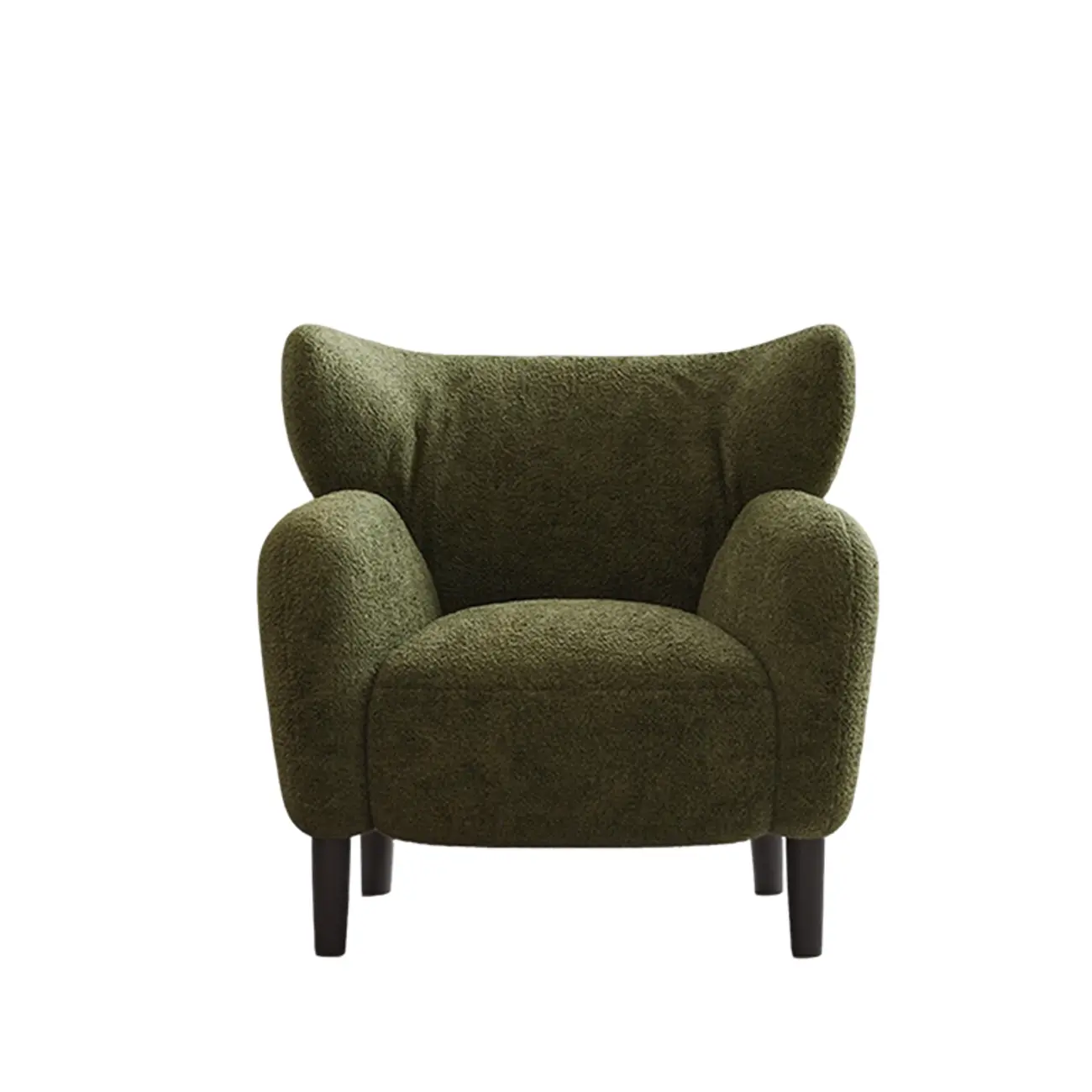 Modern Chenille Fabric Wingback Accent Chair with Arms Image - 9 | homeyfad