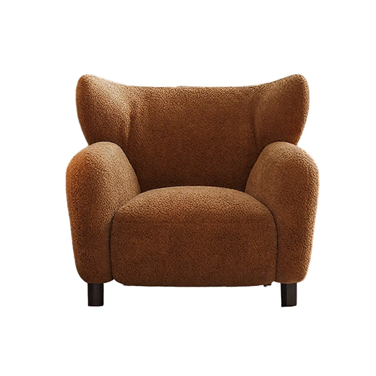 Modern Chenille Fabric Wingback Accent Chair with Arms Image - 7 | homeyfad
