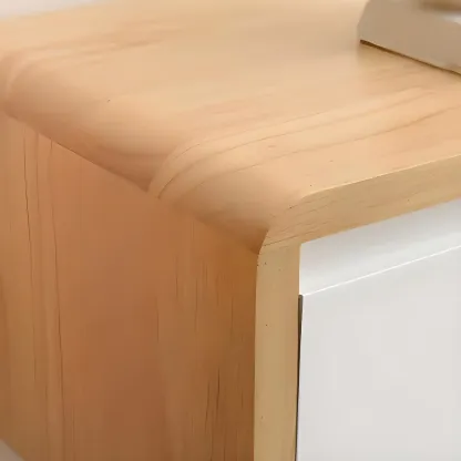 Wooden Wooden Floating TV Stand with Cable Management Image - 13