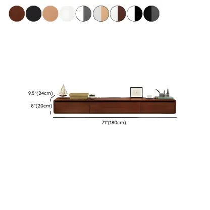 Wooden Wooden Floating TV Stand with Cable Management Image - 19