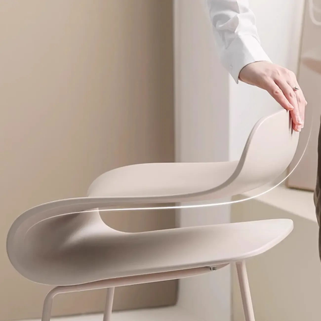 Industrial Plastic Steel Frame Low Back Armless Bar Stool Image - 7