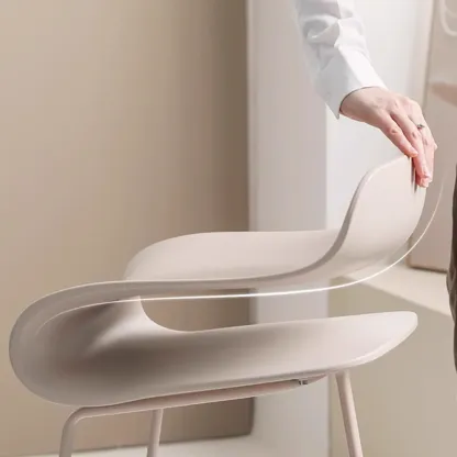 Industrial Plastic Steel Frame Low Back Armless Bar Stool Image - 7