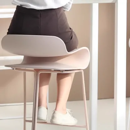 Industrial Plastic Steel Frame Low Back Armless Bar Stool Image - 9