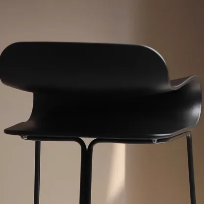 Industrial Plastic Steel Frame Low Back Armless Bar Stool Image - 10