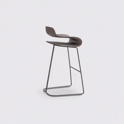 Industrial Plastic Steel Frame Low Back Armless Bar Stool Image - 15