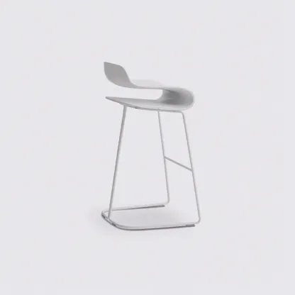 Industrial Plastic Steel Frame Low Back Armless Bar Stool Image - 12