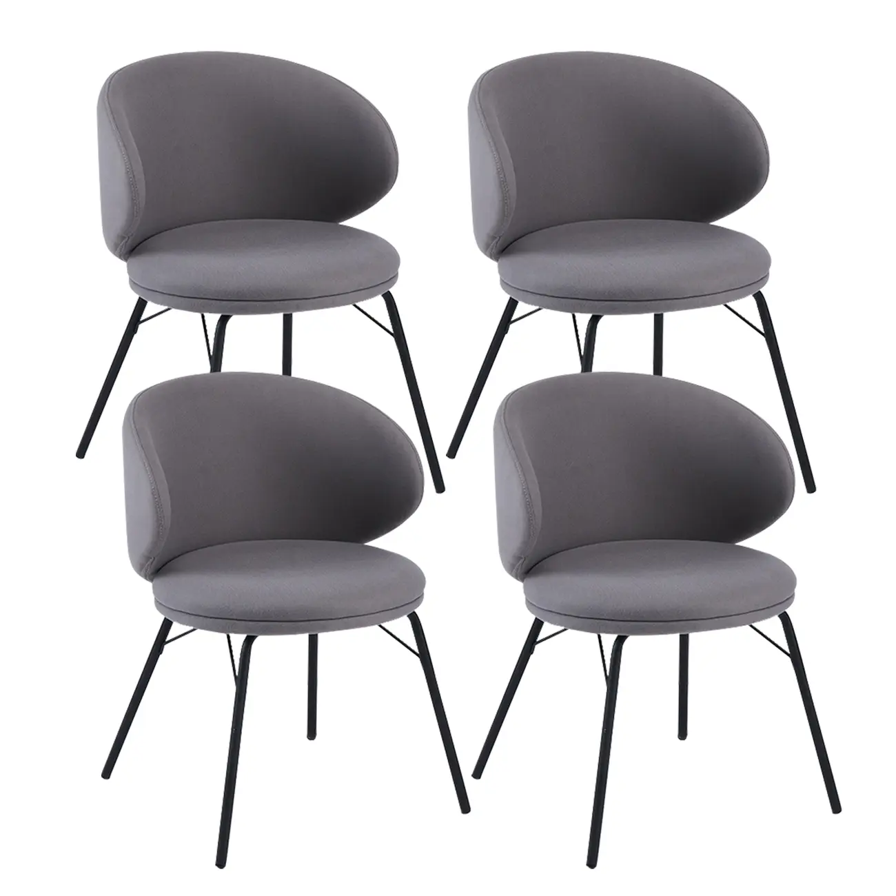Modern Leathaire Upholstered Metal Leg Dining Chair Image - 5 | homeyfad