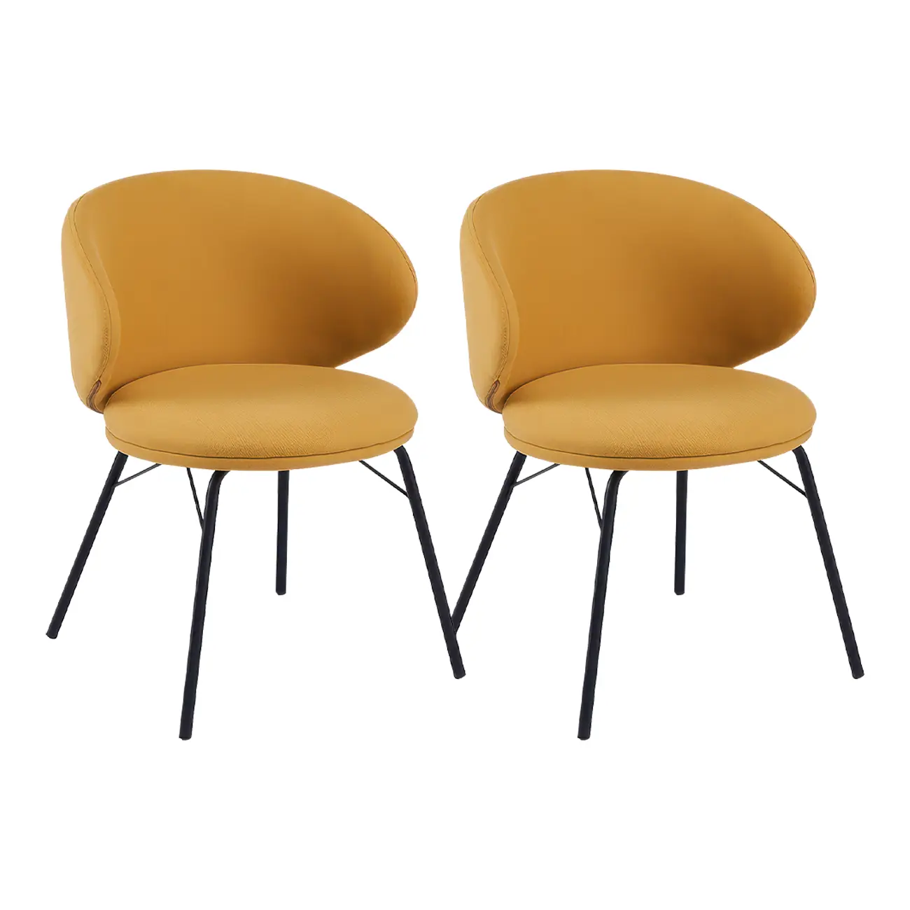 Modern Leathaire Upholstered Metal Leg Dining Chair Image - 7 | homeyfad