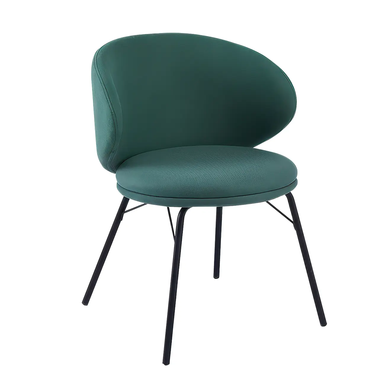 Modern Leathaire Upholstered Metal Leg Dining Chair Image - 9 | homeyfad