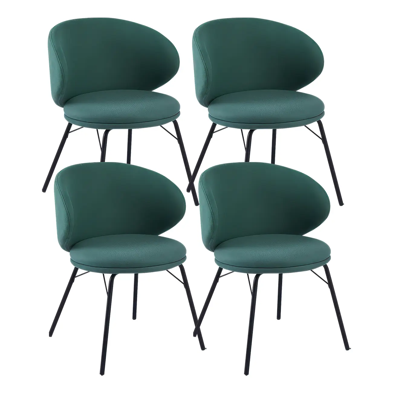 Modern Leathaire Upholstered Metal Leg Dining Chair Image - 11 | homeyfad