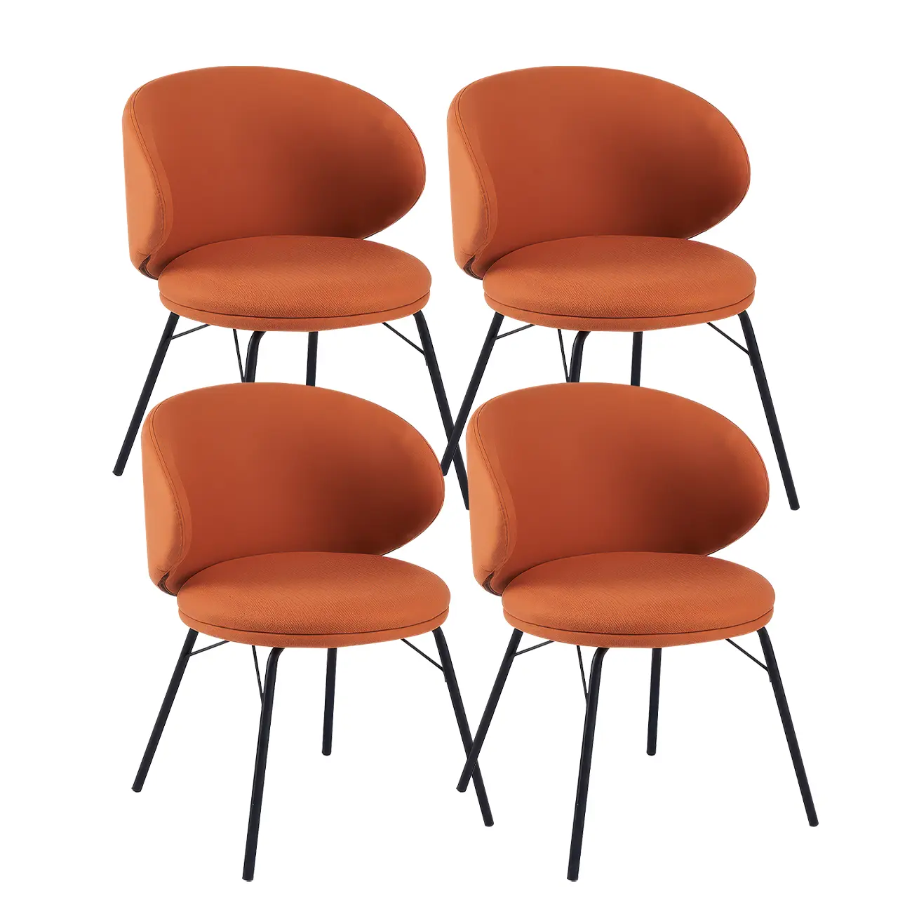 Modern Leathaire Upholstered Metal Leg Dining Chair Image - 14 | homeyfad