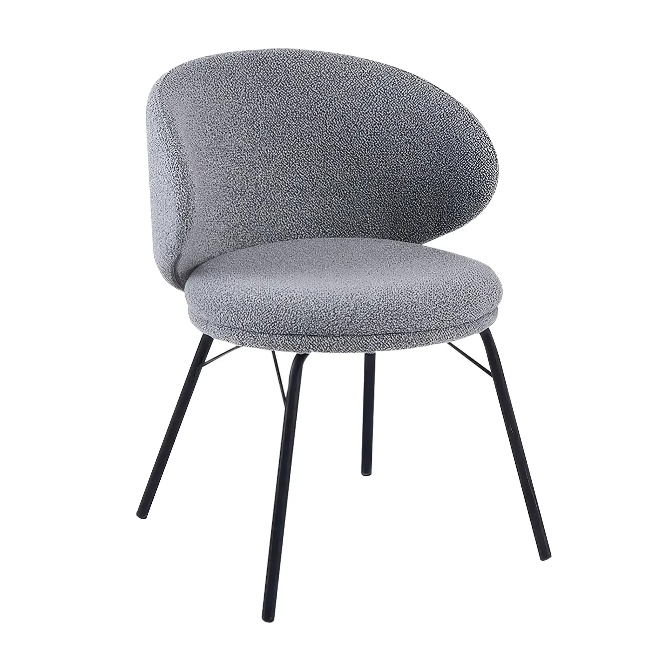 Modern Leathaire Upholstered Metal Leg Dining Chair Image - 21