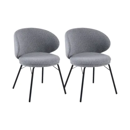 Modern Leathaire Upholstered Metal Leg Dining Chair Image - 22