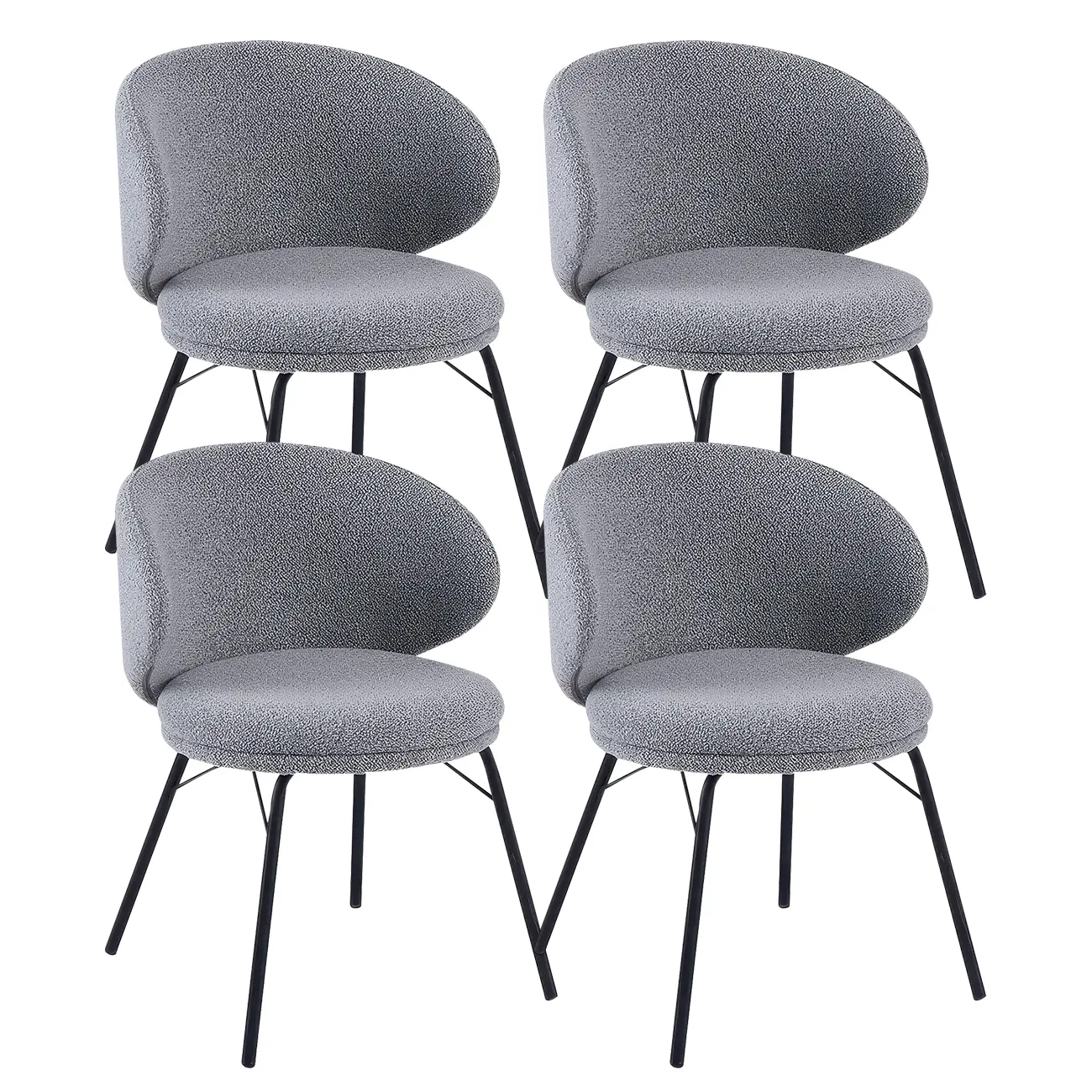 Modern Leathaire Upholstered Metal Leg Dining Chair Image - 23 | homeyfad