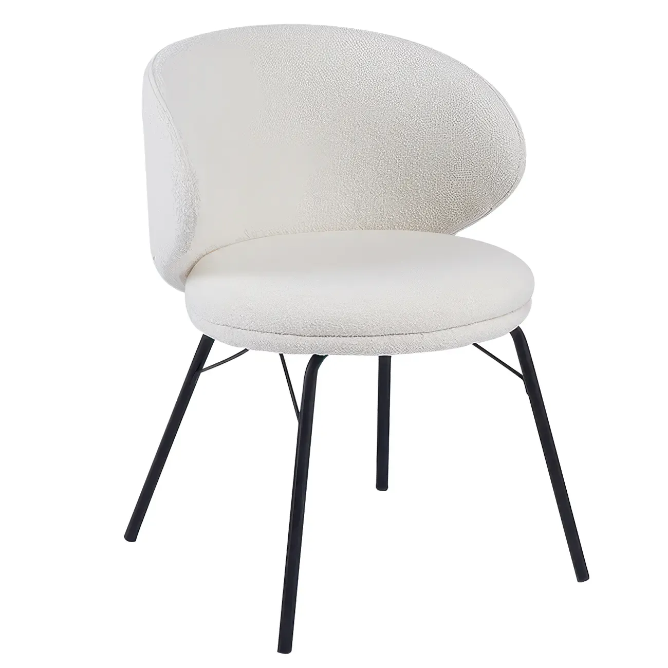 Modern Leathaire Upholstered Metal Leg Dining Chair Image - 24