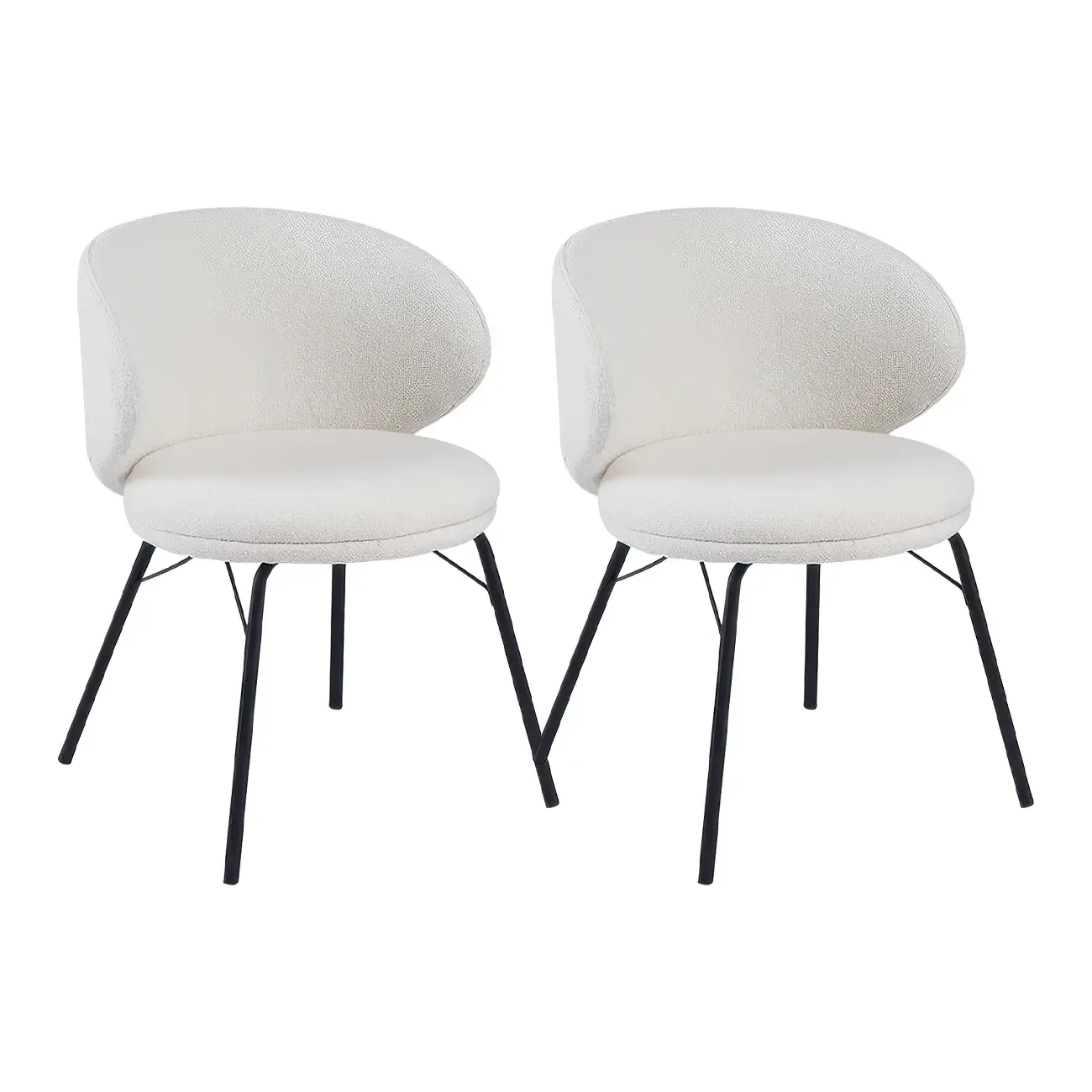 Modern Leathaire Upholstered Metal Leg Dining Chair Image - 25