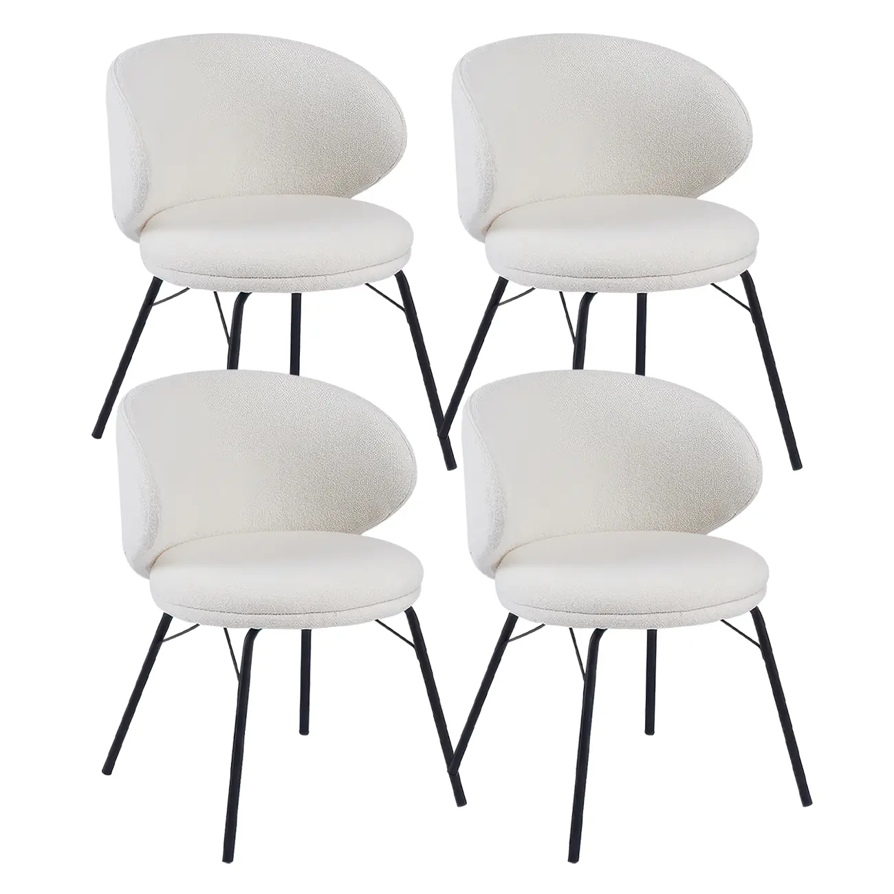 Modern Leathaire Upholstered Metal Leg Dining Chair Image - 26 | homeyfad