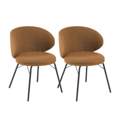 Modern Leathaire Upholstered Metal Leg Dining Chair Image - 28