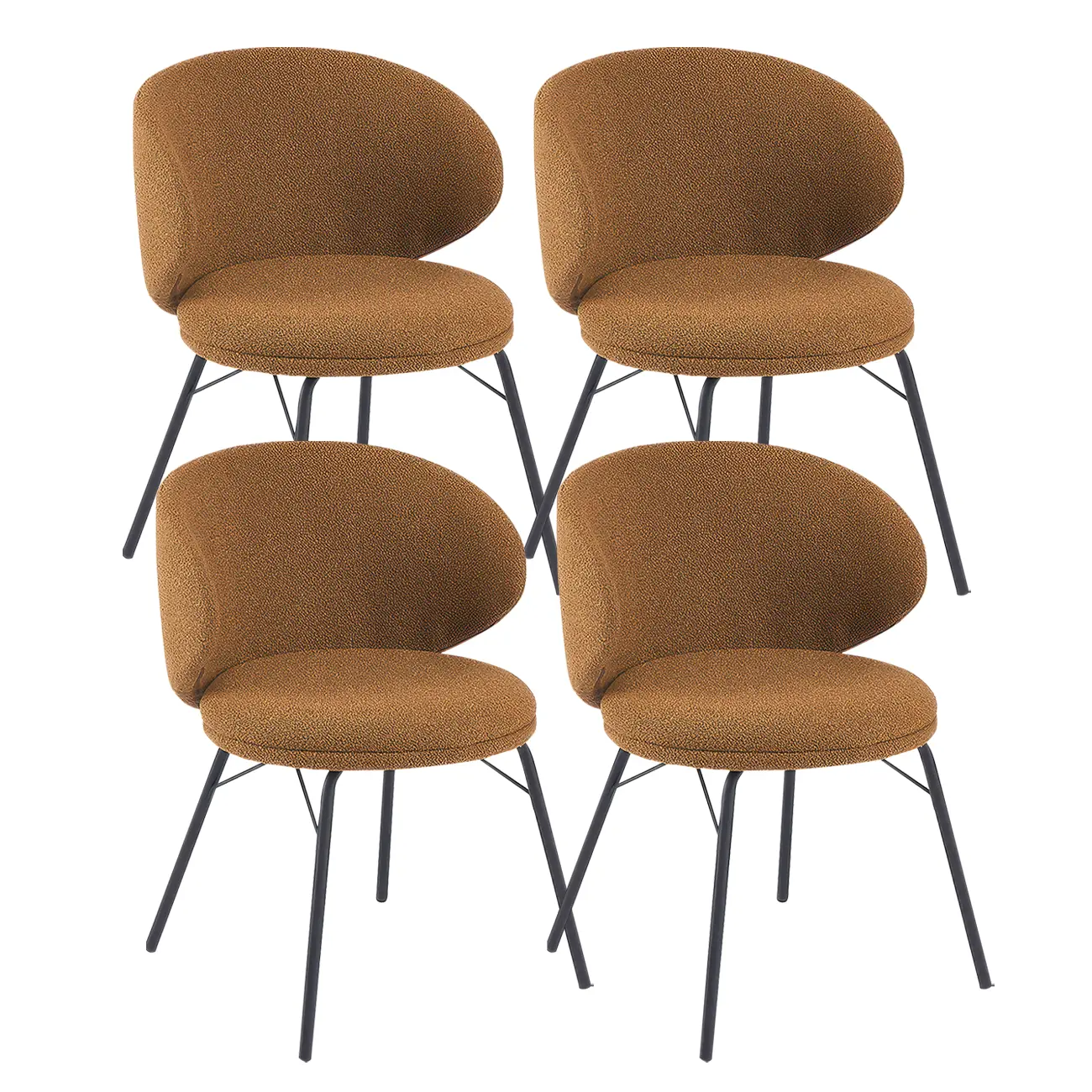 Modern Leathaire Upholstered Metal Leg Dining Chair Image - 29 | homeyfad