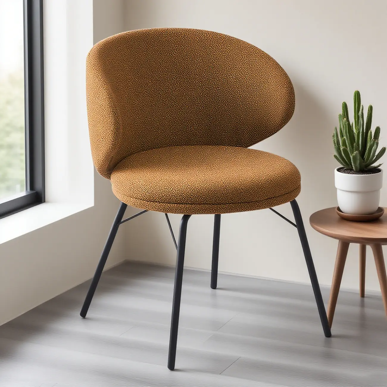 Modern Leathaire Upholstered Metal Leg Dining Chair Image - 1 | homeyfad