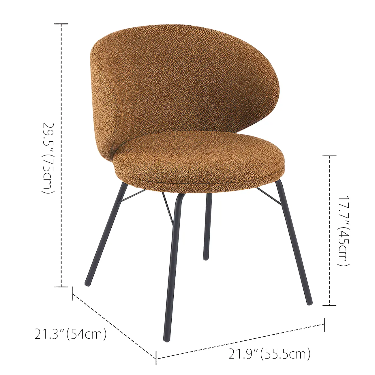 Modern Leathaire Upholstered Metal Leg Dining Chair #size | homeyfad