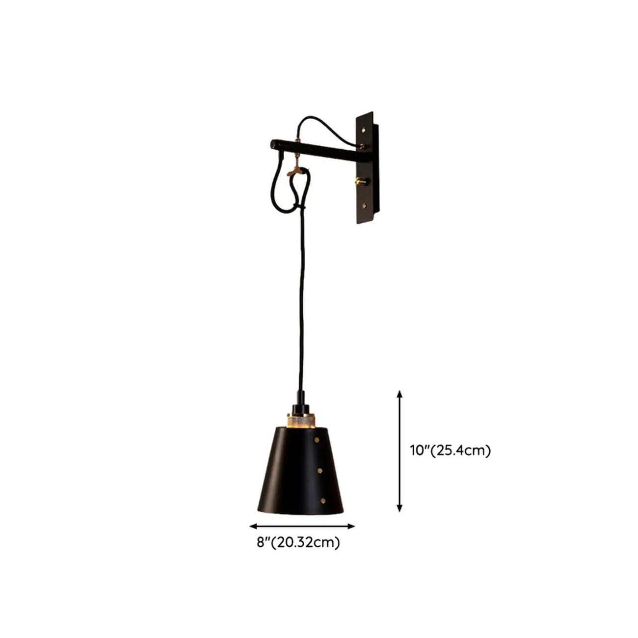 Industrial Metal Black Swing Arm Wall Light Image - 8 | homeyfad