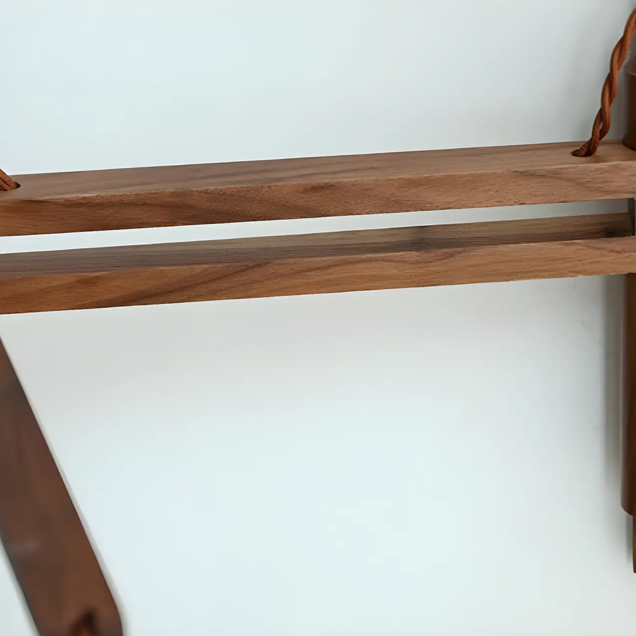 Vintage Wooden Swing Arm Wall Light with Ceramics Shade Image - 8 | homeyfad