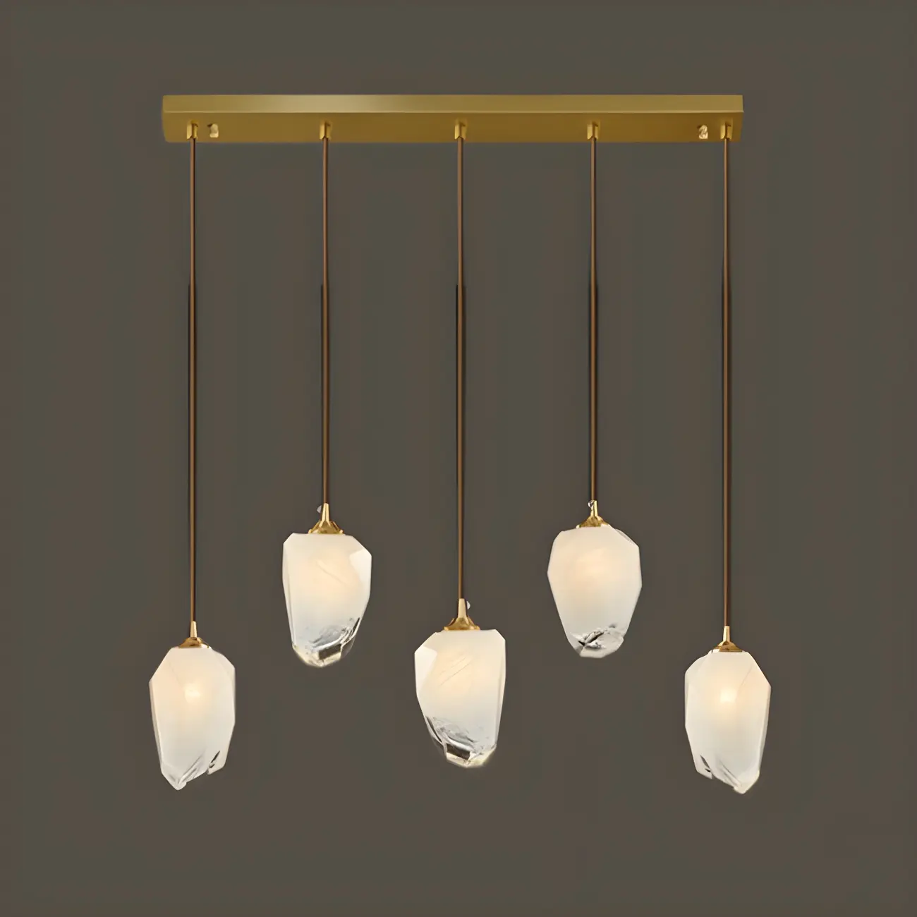 Large Modern Gold Glass Pendant Light for Kitchen Island Image - 8 | homeyfad