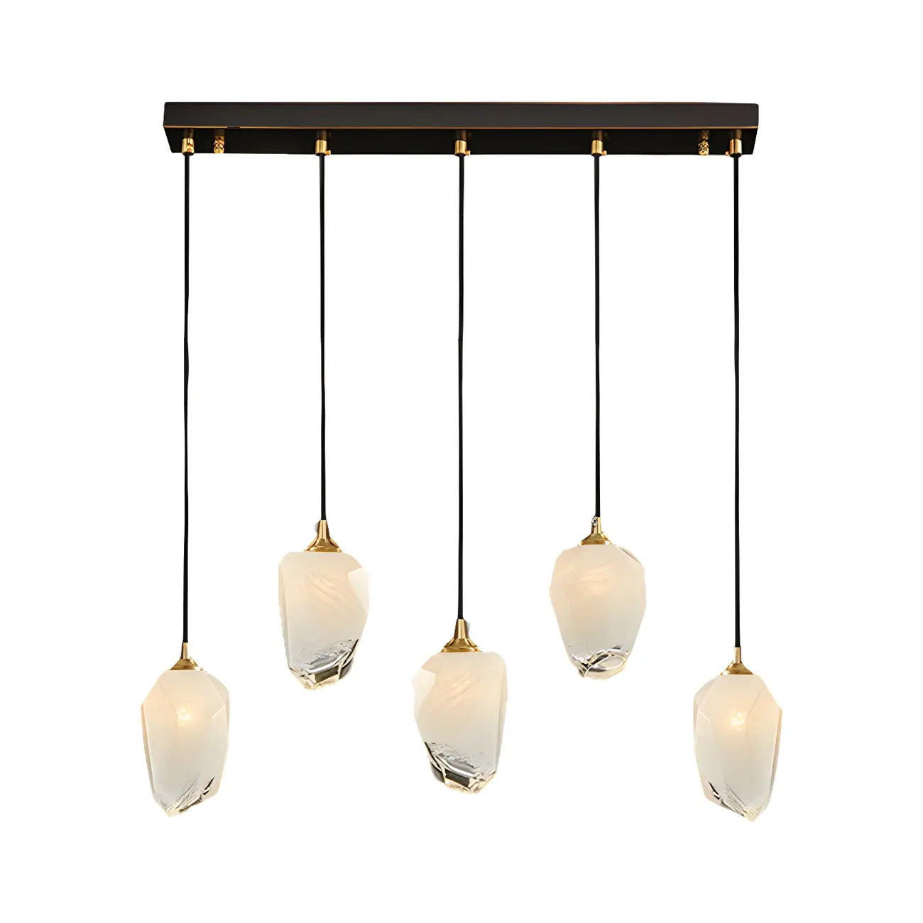 Large Modern Gold Glass Pendant Light for Kitchen Island Image - 9 | homeyfad