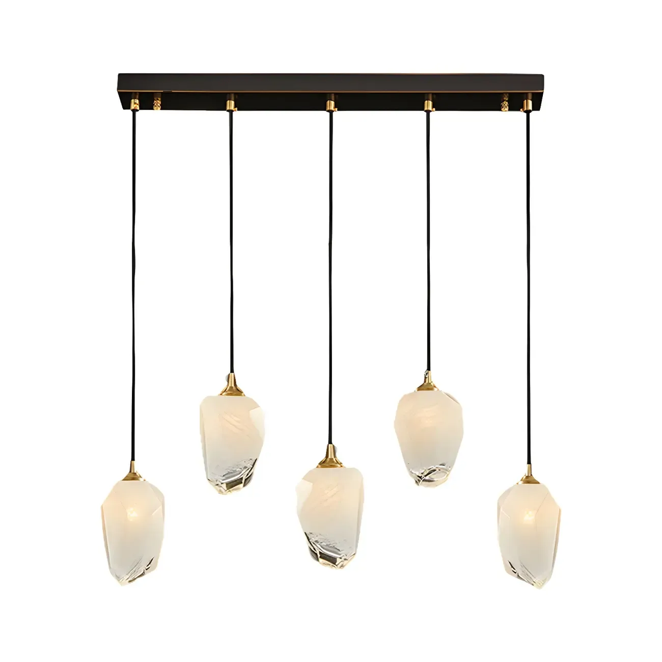 Large Modern Gold Glass Pendant Light for Kitchen Island Image - 9