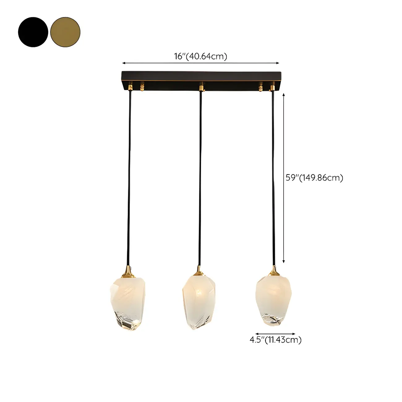 Large Modern Gold Glass Pendant Light for Kitchen Island #size | homeyfad
