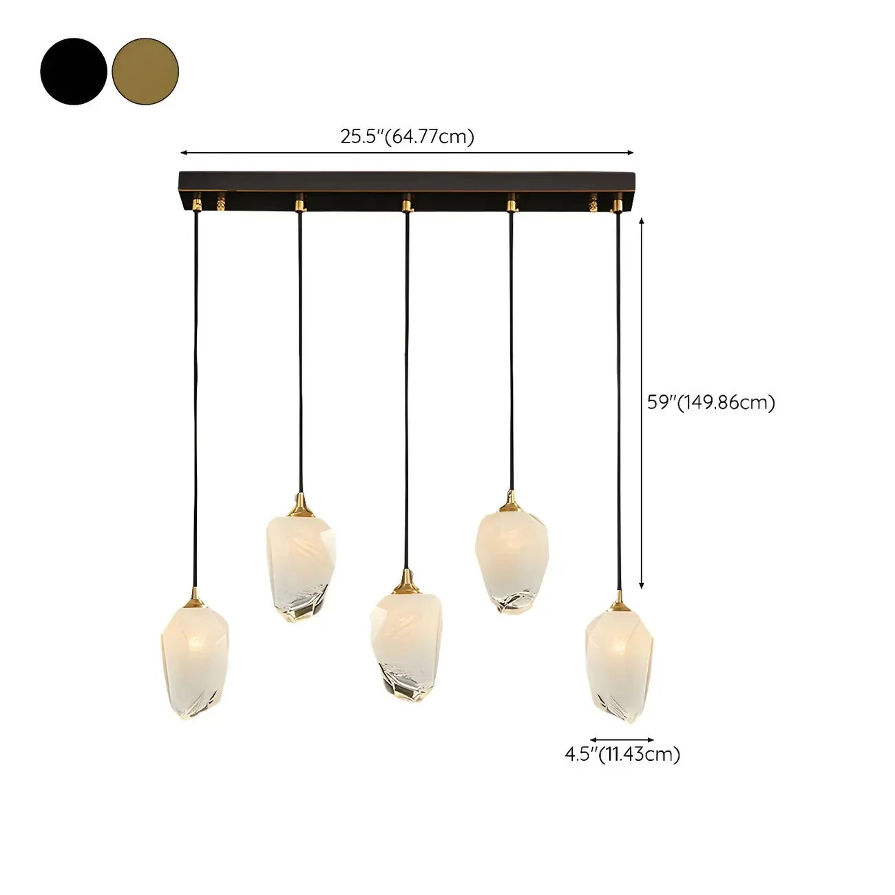 Large Modern Gold Glass Pendant Light for Kitchen Island Image - 14