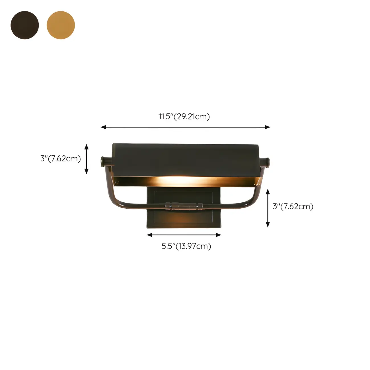 Modern Metal Down Shade Vanity Light for Bathroom #size