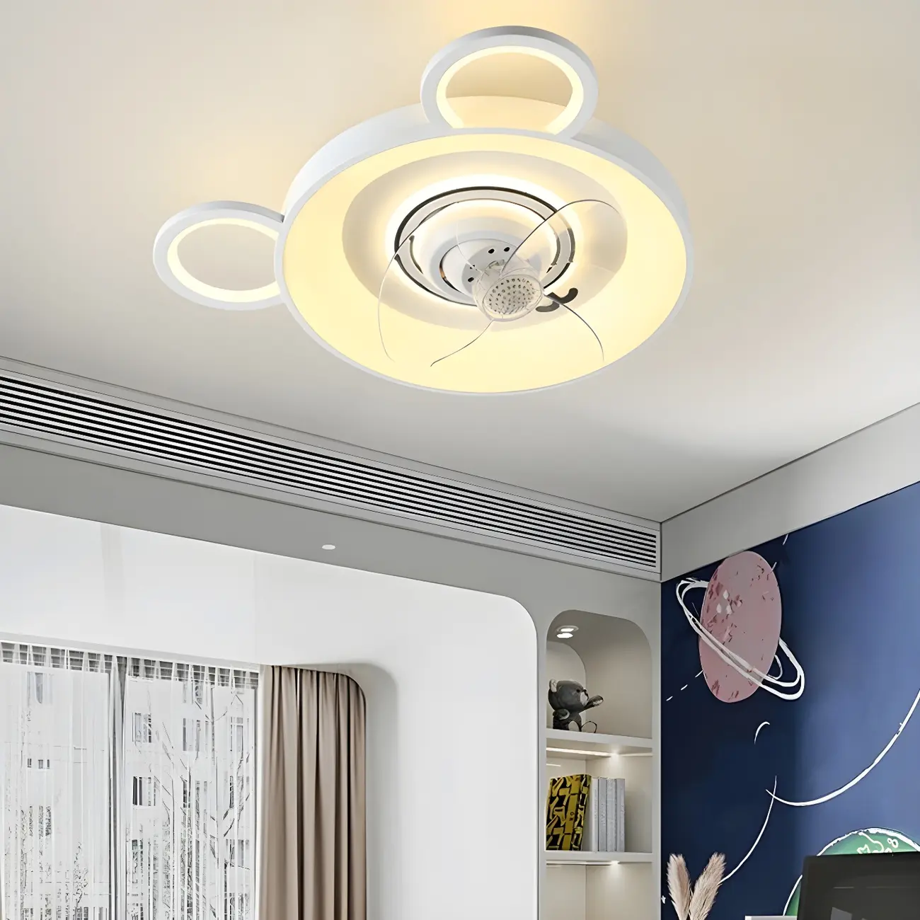 Kids Room Cute Bear Shaped Ceiling Fan with Lights Image - 1 | homeyfad