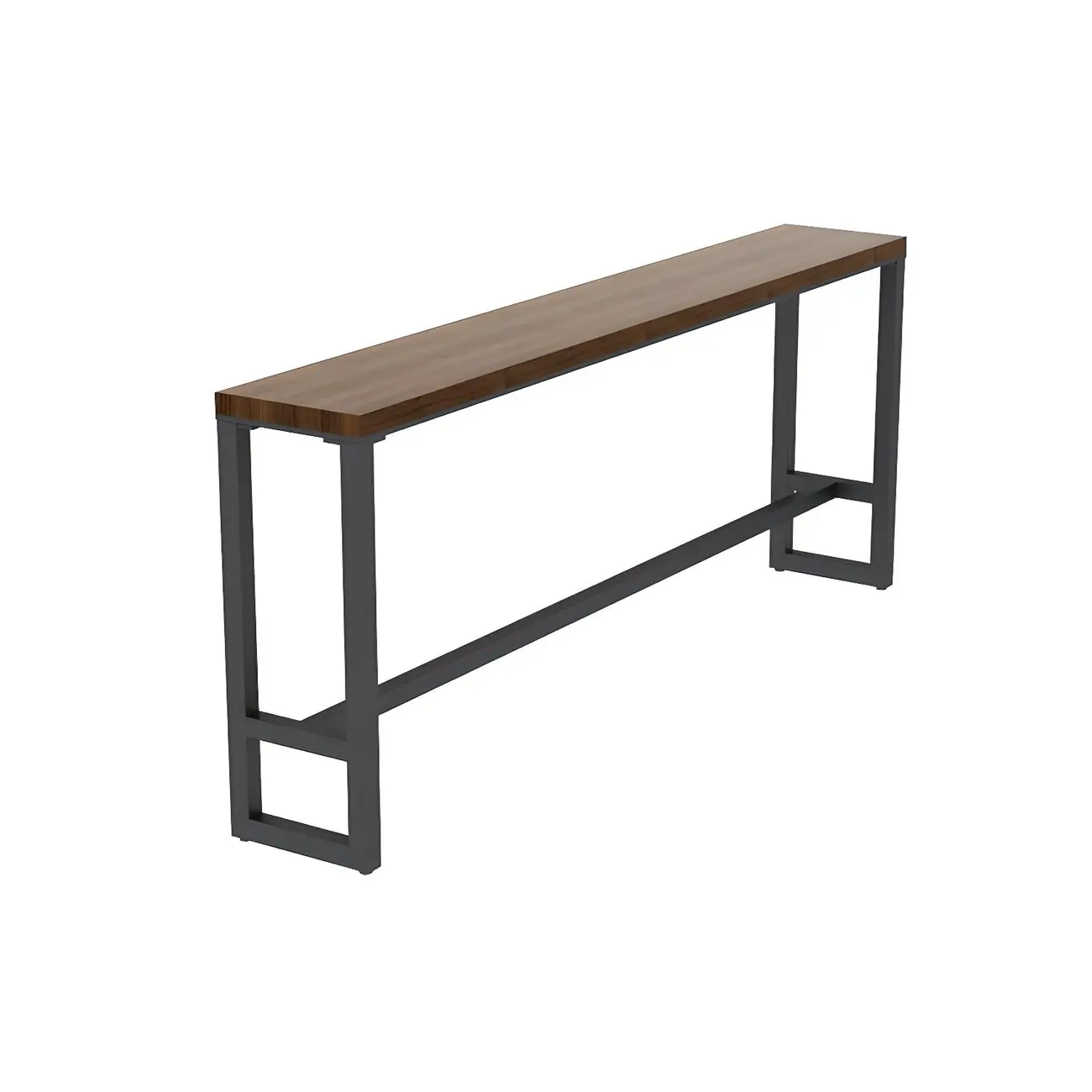 Modern Wooden Bar Height Table with Metal Base Design Image - 3 | homeyfad