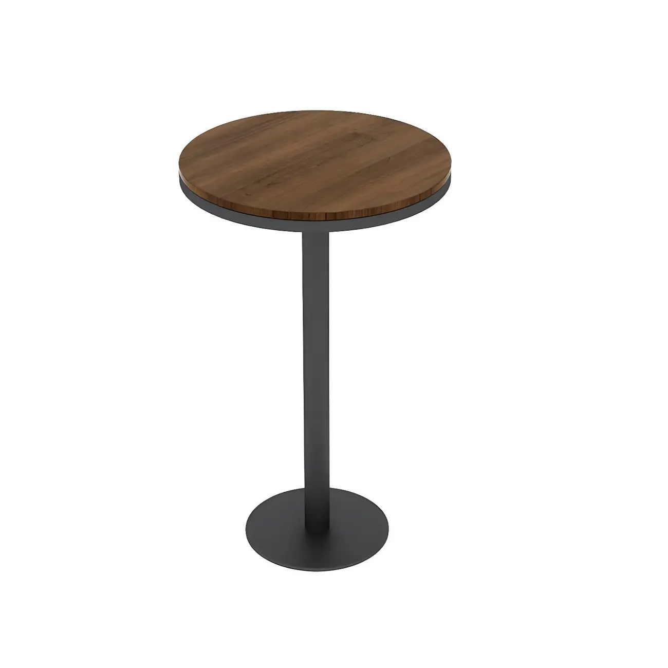 Modern Wooden Bar Height Table with Metal Base Design Image - 4 | homeyfad