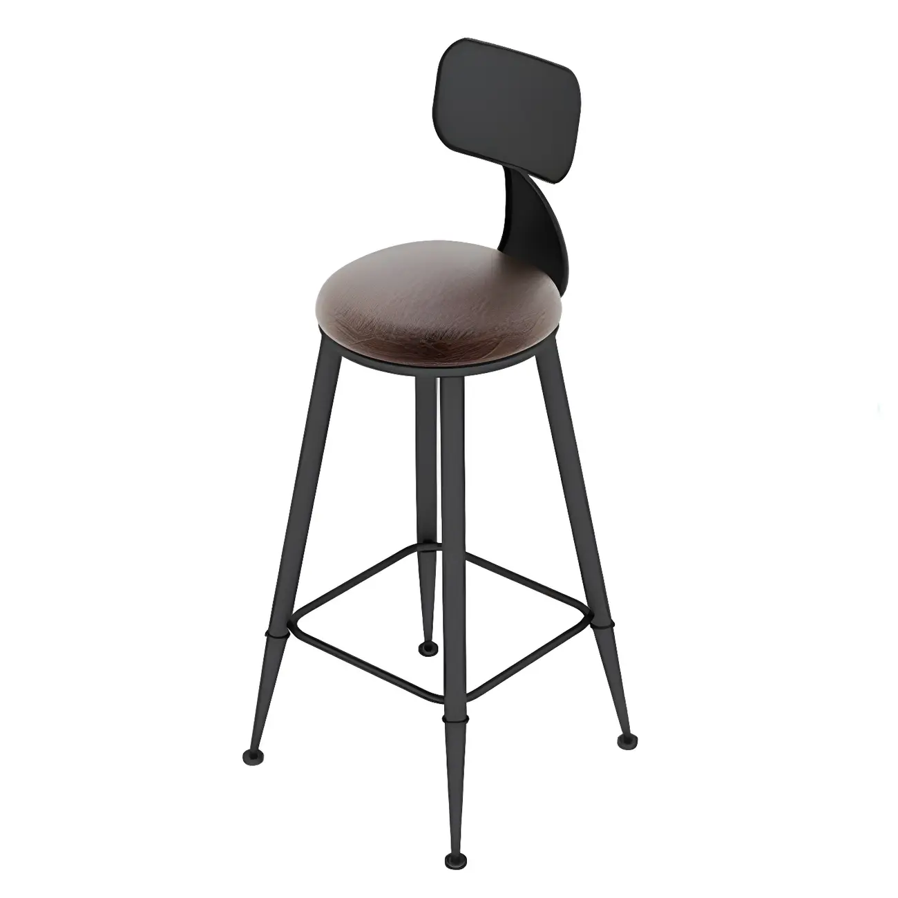 Modern Wooden Bar Height Table with Metal Base Design Image - 5 | homeyfad