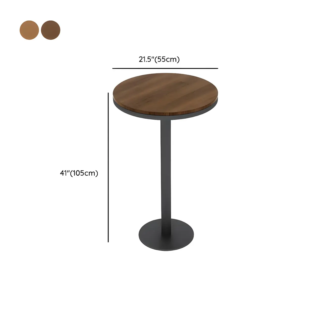 Modern Wooden Bar Height Table with Metal Base Design #size | homeyfad