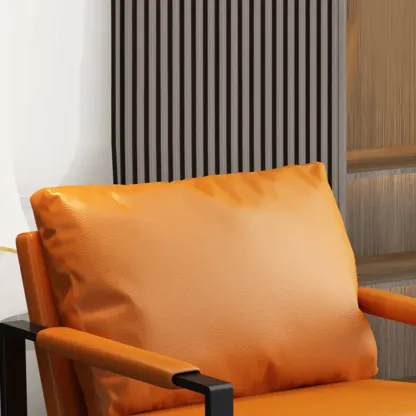 Orange Modern Pillow Back Sled Base Arm Chair Image - 6