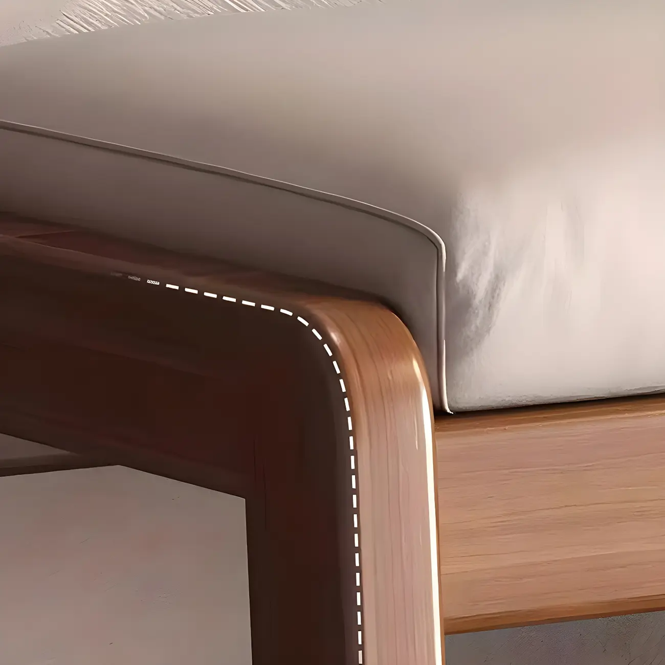 Entryway Solid Wood Cushioned Trapezoid Shoe Bench Image - 13 | homeyfad