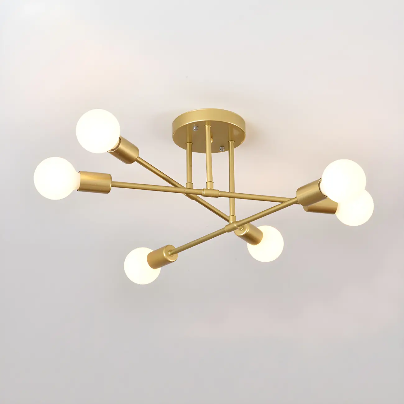 Industrial Metal LED Semi Flush Ceiling Light for Bedroom Image - 7 | homeyfad
