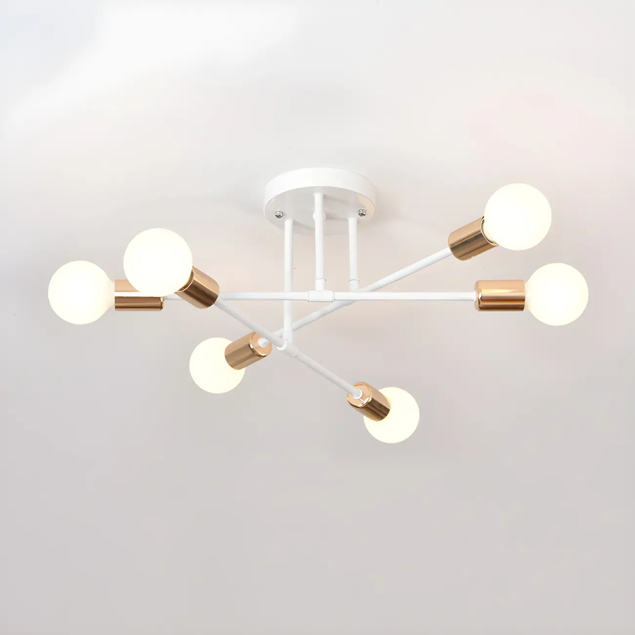 Industrial Metal LED Semi Flush Ceiling Light for Bedroom Image - 11 | homeyfad